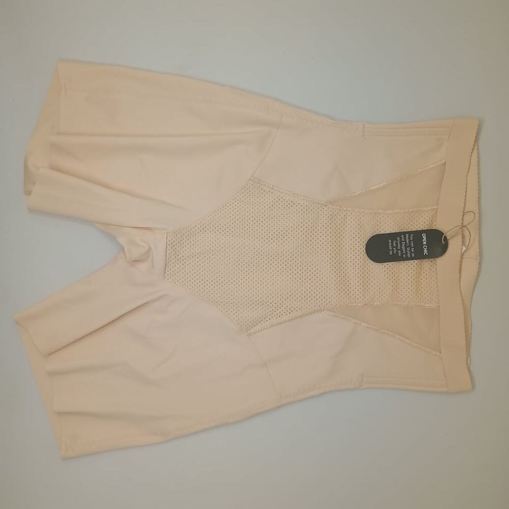 New Open Chic Nude Beige High Waist Smoothing Shapewear Shaper Shorts size sm